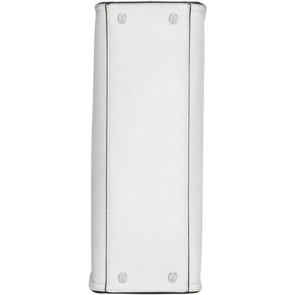 NWT Calvin Klein Quill Medium Shoulder Bag Cherub White Silver Buckle $178 - Picture 3 of 5